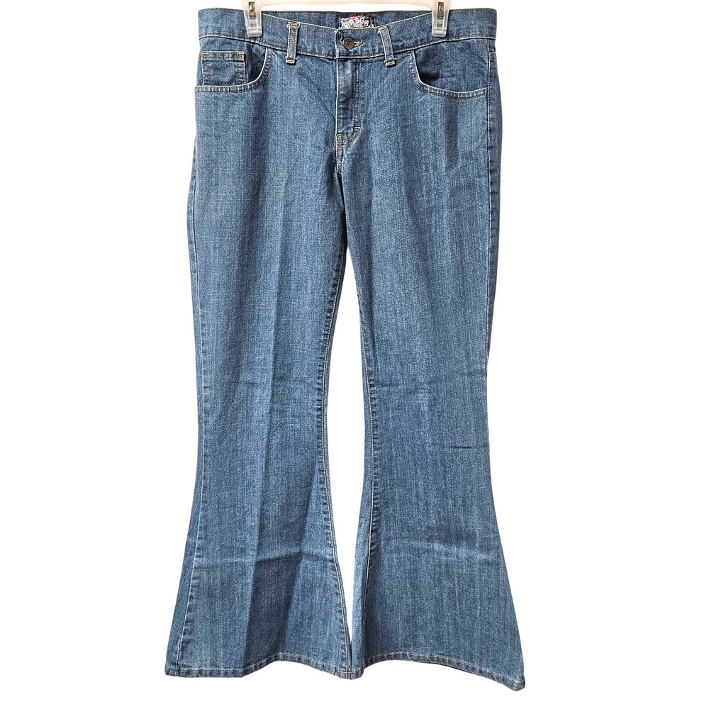 Madcap England Flare Jeans‎ Retro 70s Bell Bottom Blue Denim 31x32 Y2K Mod